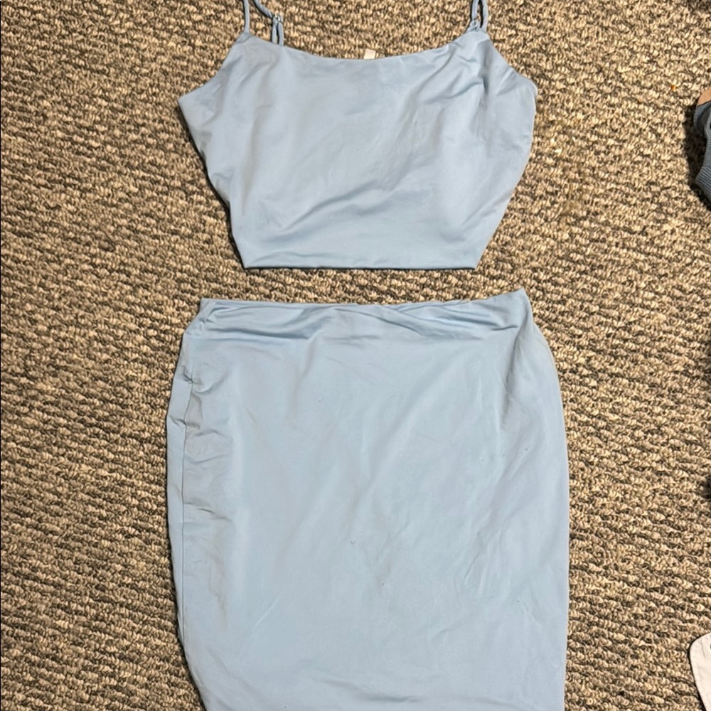 Light Blue Women's Skirt Set